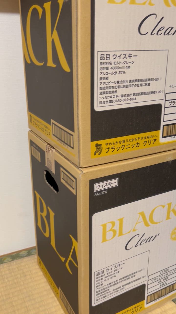ブラックニッカ クリア 37度 ペット 4L×4本 ケース ウイスキー ブラックニッカ クリア 4L 37度 4000ml アサヒ ニッカウイスキー