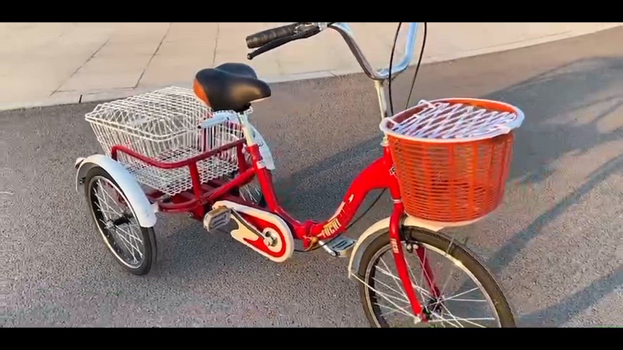 大人用三輪車 20インチ 三輪自転車 3輪自転車 大人用 収納便利 高齢者用 高さ調節可能 3輪バイク ダブルバスケット ダブルブレーキ 初心者の自転車  男性女性向け : p210823416b1c : あずさストア - 通販 - Yahoo!ショッピング