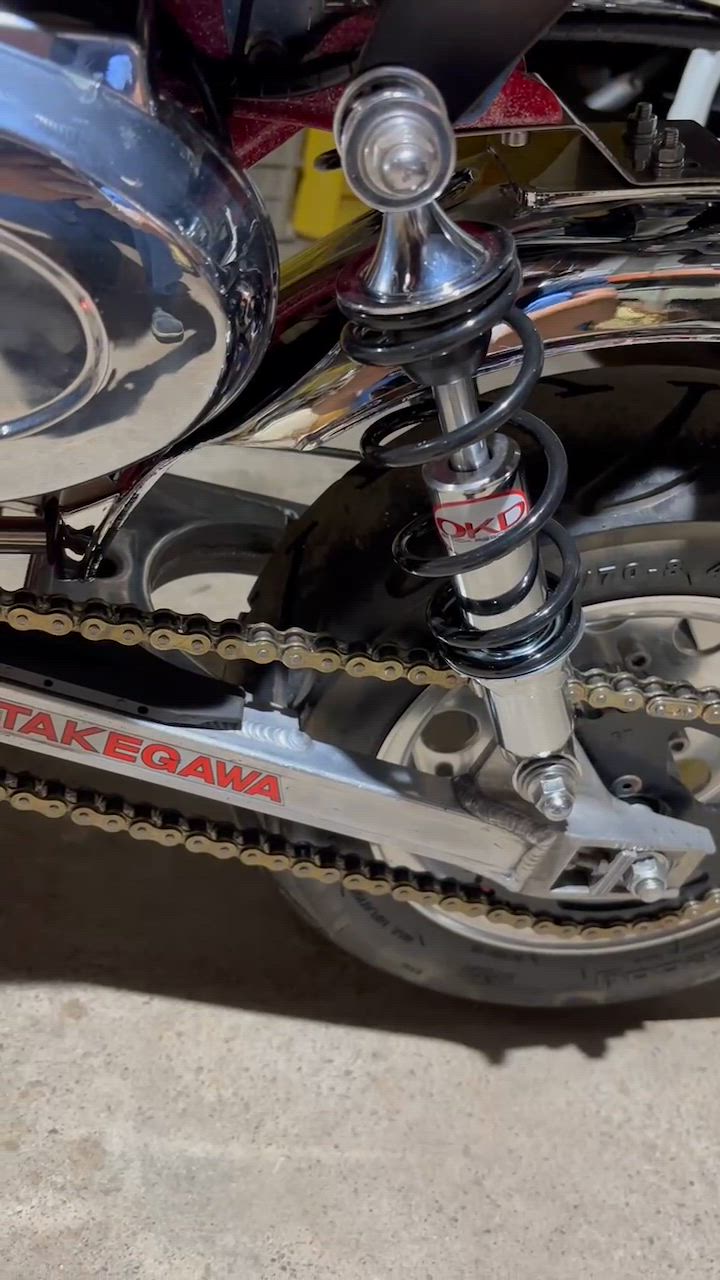 OKDサスペンション  250mm 黒　モンキー　カブ　DAX Amazon | OKD製荒巻サスペンション250mm黒モンキー カブDAX