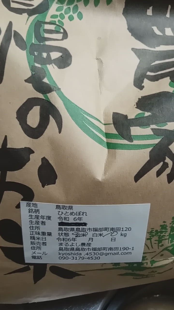ひとめぼれ 鳥取県令和6年産 ひとめぼれ 玄米10kg 条件付き送料