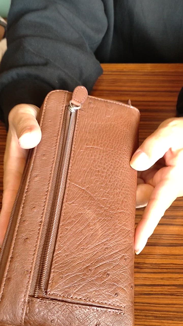 MGSABLE オーストリッチ 長財布 L字ファスナー レディース 本革