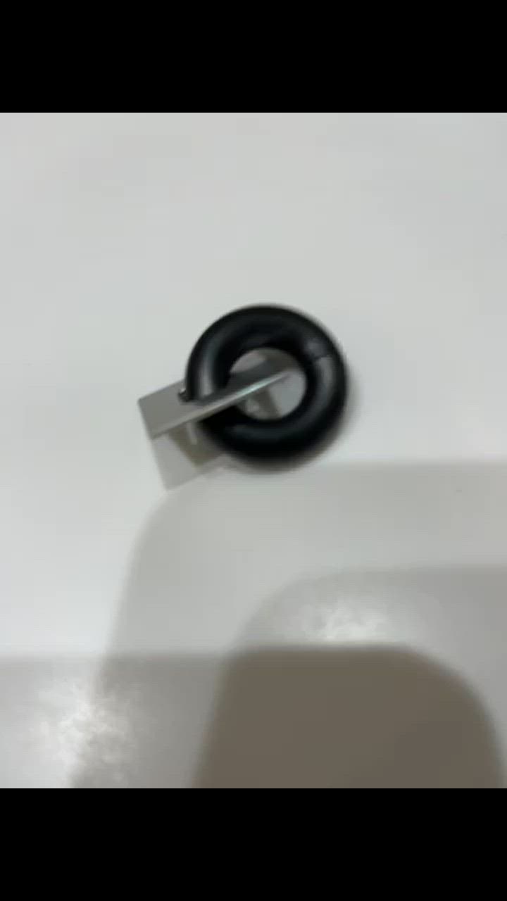 アクリリック　坂雅子　リング　パズル acrylic アクリリック gum ガム ブラック＋スクエア小 アルミ