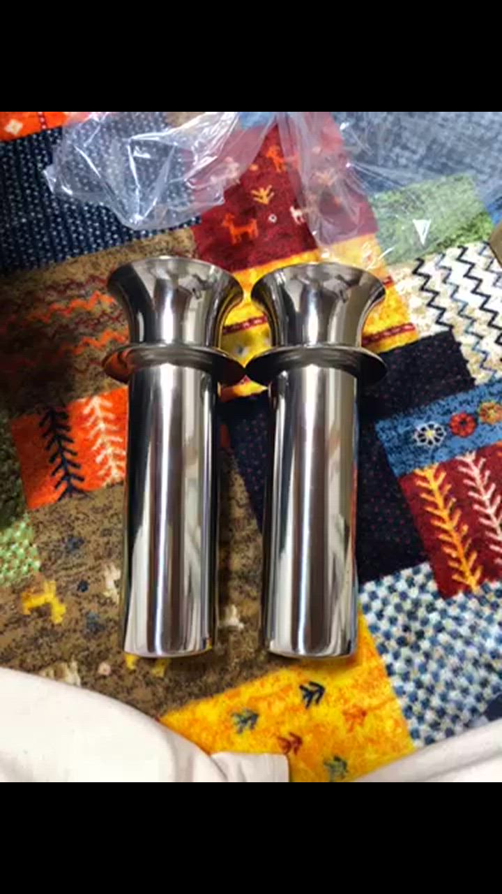お墓用花立 ステンレス製 筒径:58mm(特大) 中入れ式ツバ付 1対2 お墓用花立 ステンレス製 筒径:58mm(特大) 中入れ式ツバ付 1対2
