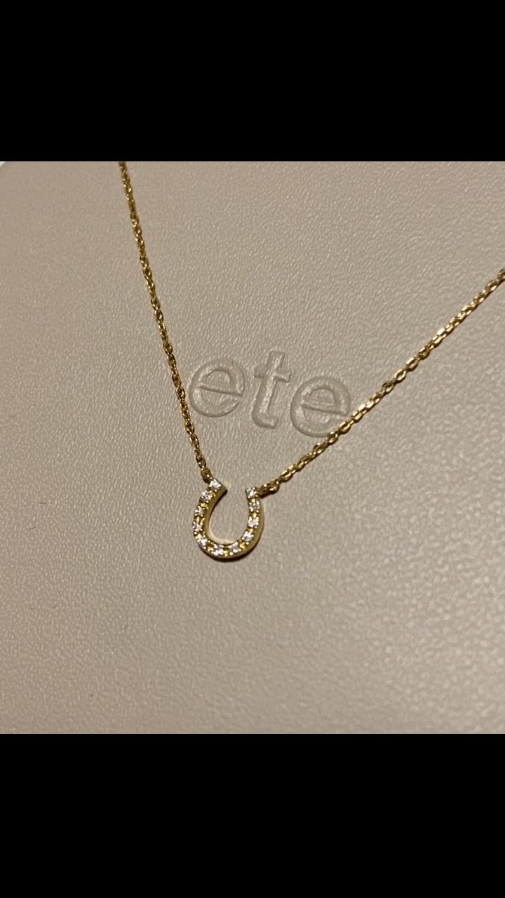 美品 ete ゴールド ホースシュー型ネックレス K18 YG ダイヤモンド ete｜K18YG ホースシュー ダイヤモンド ネックレス | Rakuten