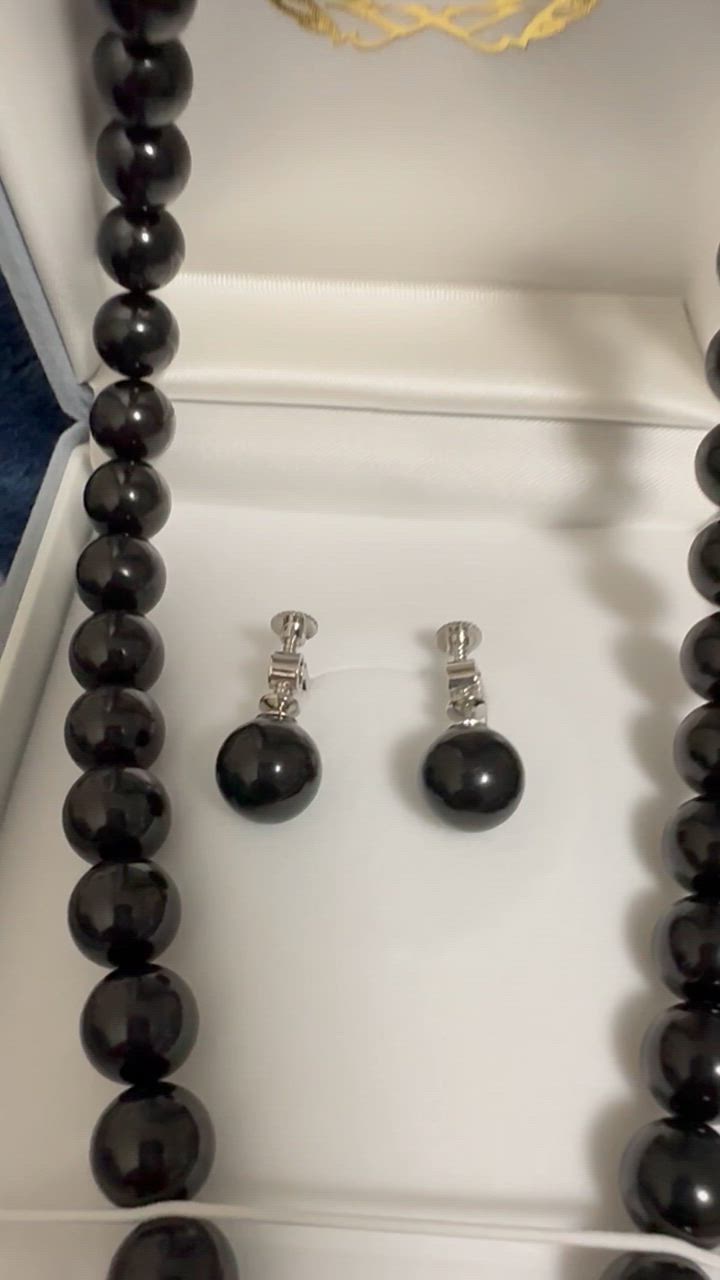 aurora(ファッション) 10mmジェットネックレス ピアス