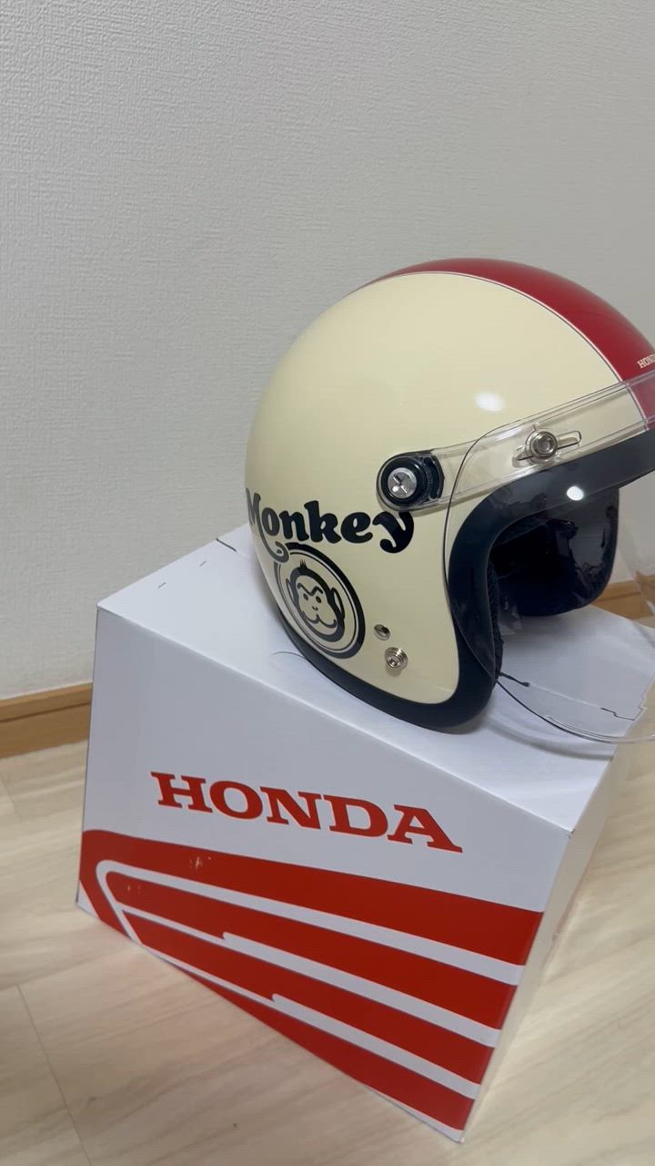 未使用 ホンダ モンキー ヘルメット Monkey サイズM アイボリー×レッド ホンダ Honda Monkey モンキー ヘルメット レッド×ホワイト : K