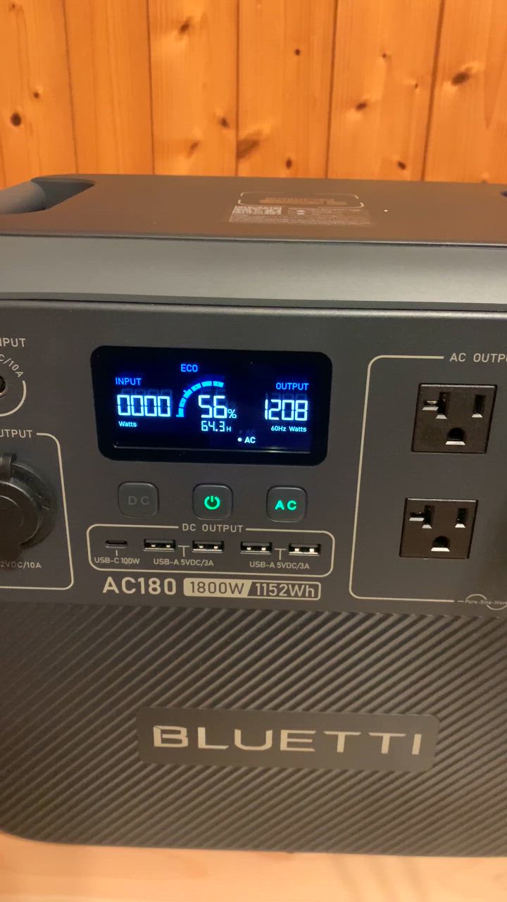 BLUETTI 防災グッズ ポータブル電源 AC180 1152Wh/1800W 60分満 BLUETTI 防災グッズ ポータブル電源 AC180 1152Wh/1800W 60分満