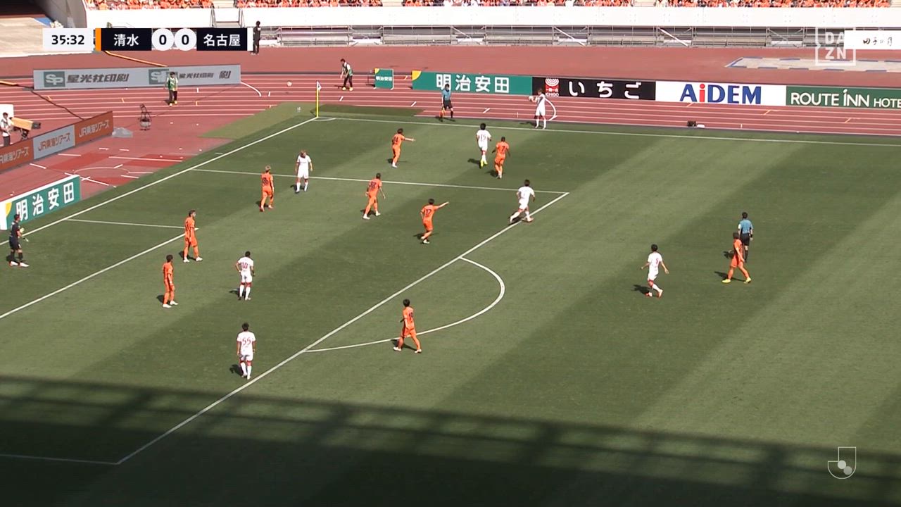 名古屋・稲垣祥の技ありヘッドで先制！【第14節】清水 vs 名古屋