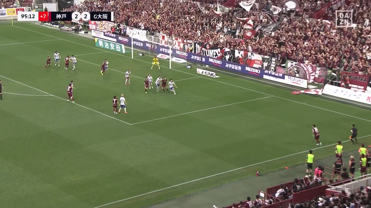 後半ATに劇的ドラマ！神戸のエース大迫勇也が決勝ヘッドで勝利をもたらす！【第17節】神戸 vs G大阪