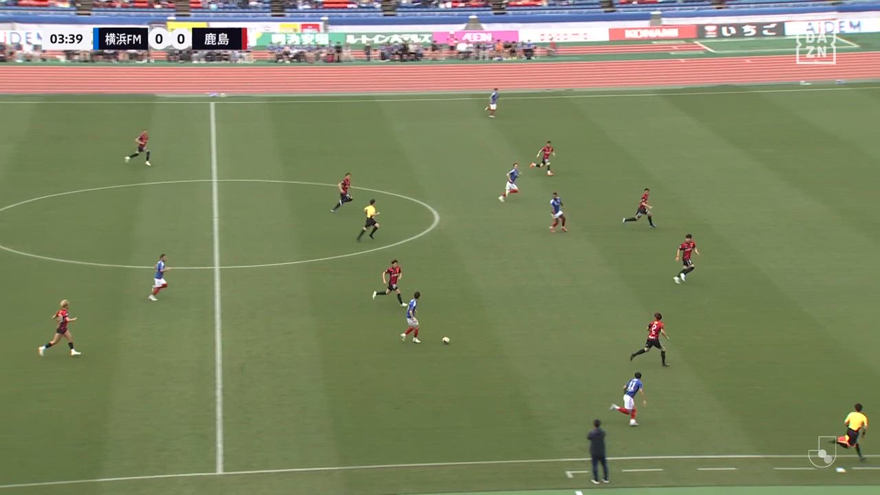 横浜FM・永戸勝也の右足が放つ鋭いシュートが決まった！【第18節】横浜FM vs 鹿島