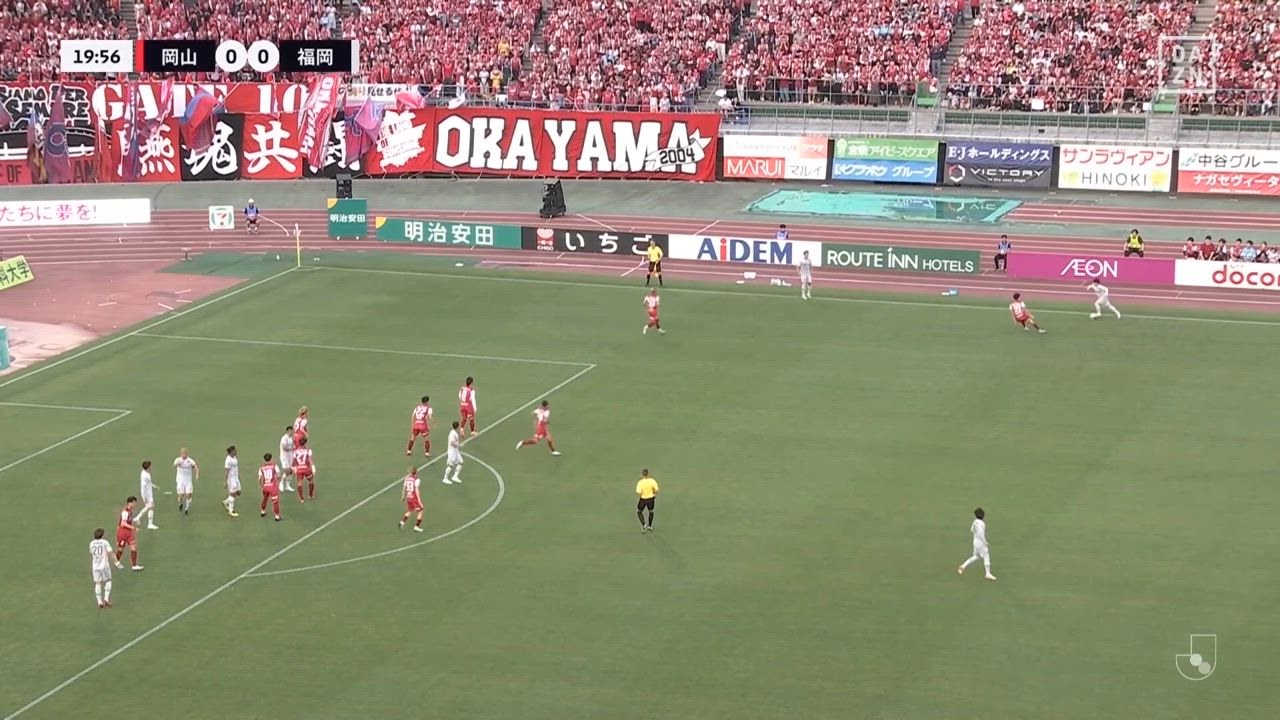 福岡・紺野和也が鋭いドリブルからチャンスを作る！【第20節】岡山 vs 福岡