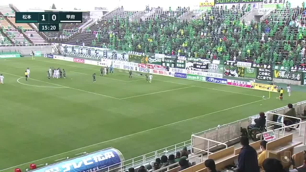 Jリーグ J2 第8節 松本山雅fc Vs ヴァンフォーレ甲府 試合経過 スポーツナビ