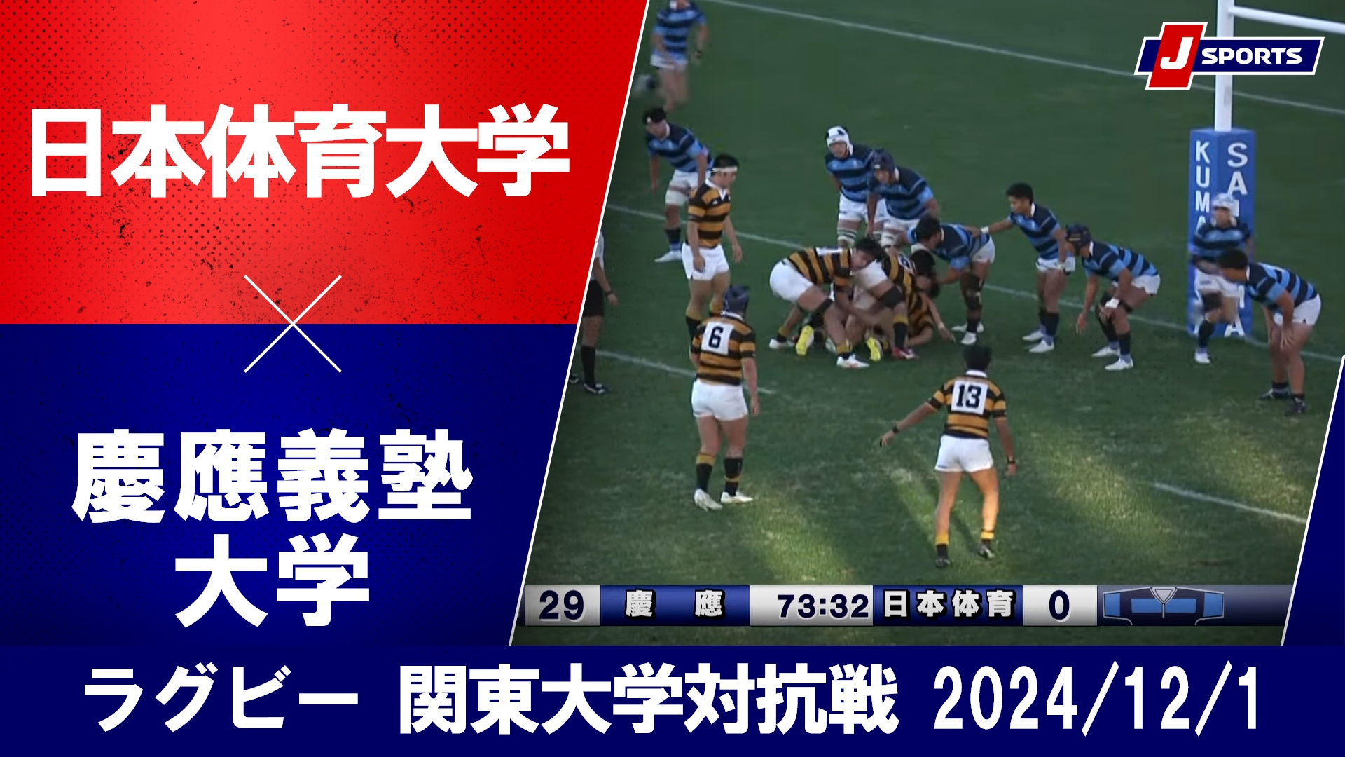 【ハイライト】日本体育大学大学 vs. 慶應義塾大学｜ラグビー 関東大学対抗戦2024（12月1日）#c_rugby