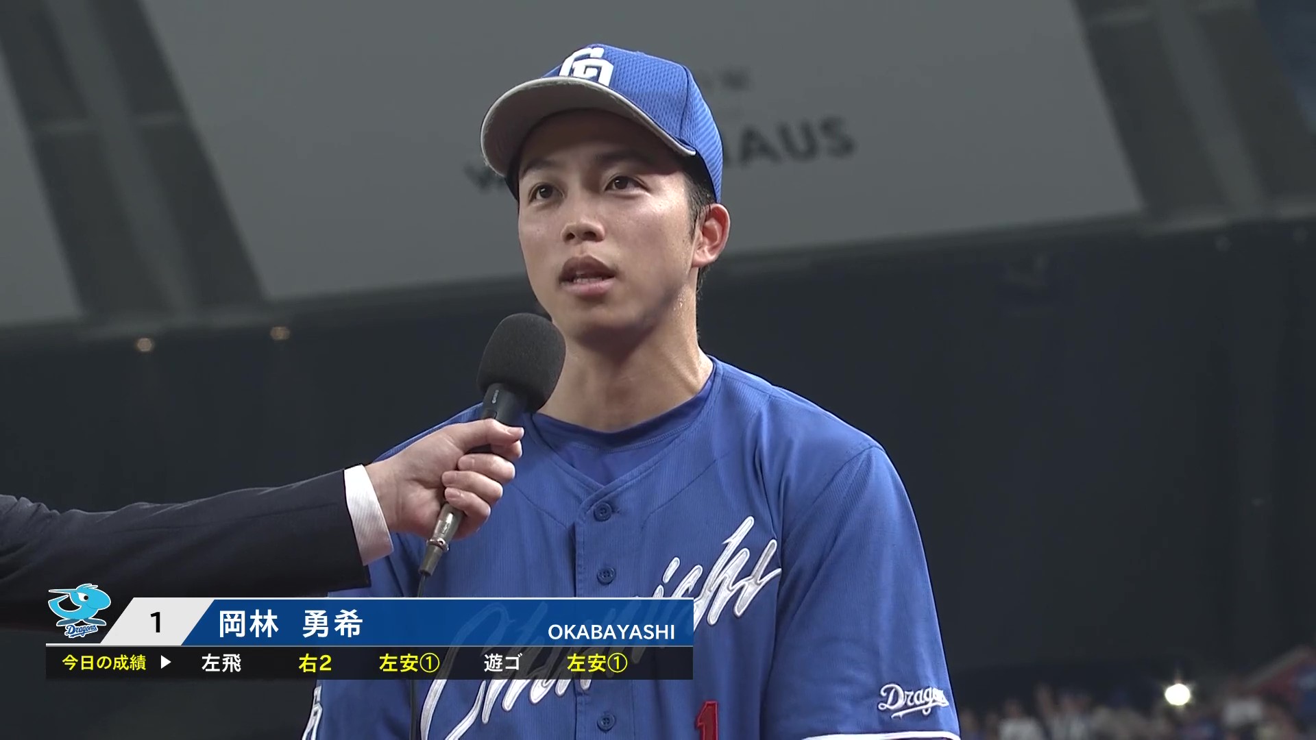 ドラゴンズ・岡林勇希選手 ヒーローインタビュー 6月13日 埼玉西武ライオンズ 対 中日ドラゴンズ