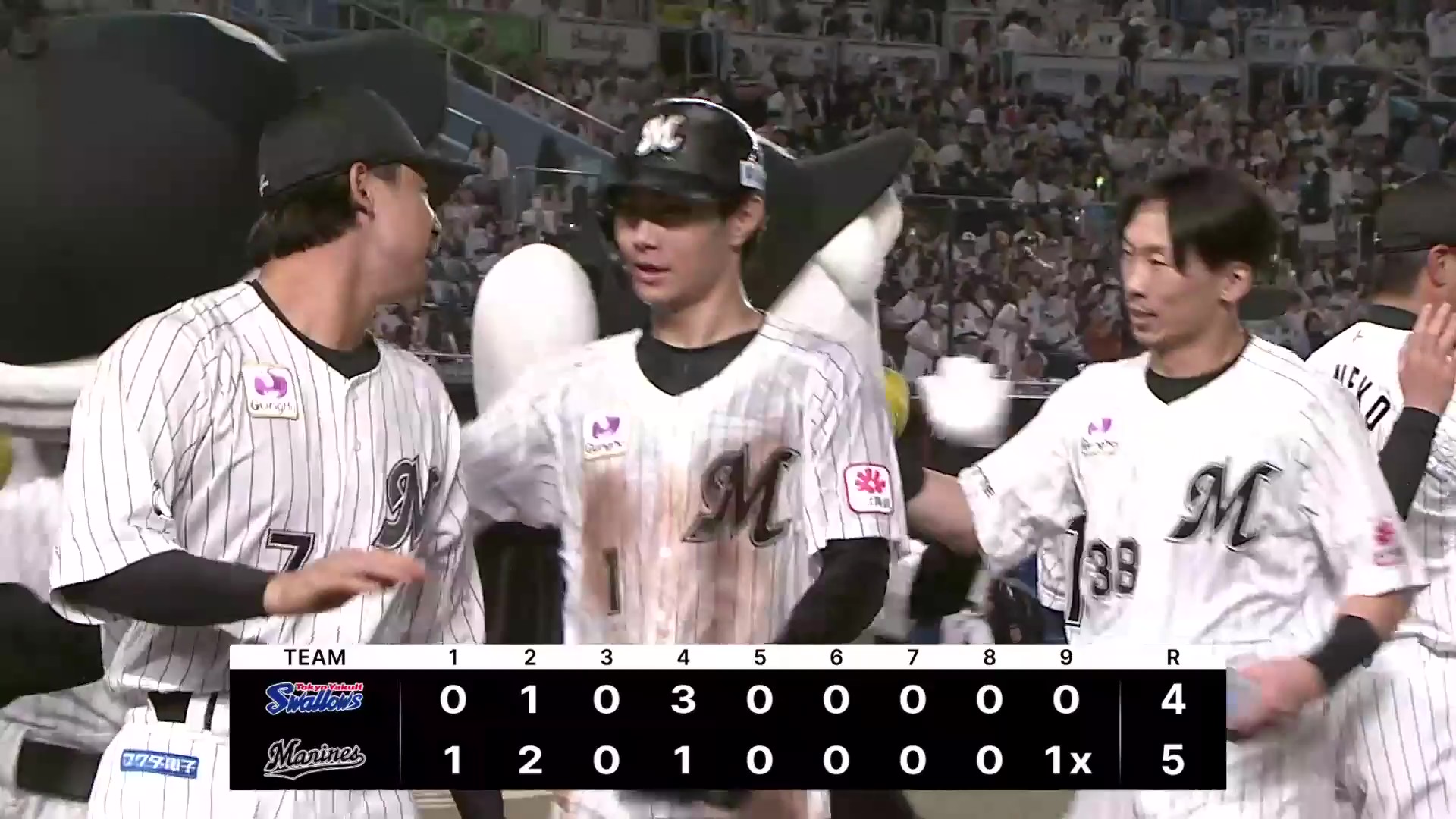 【9回裏】劇的な幕切れ!! マリーンズ・藤原恭大がワイルドピッチの間に生還しサヨナラ勝ちを収める!! 2025年6月13日 千葉ロッテマリーンズ 対 東京ヤクルトスワローズ