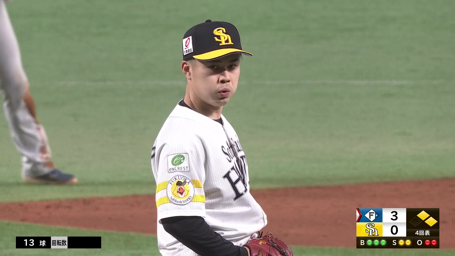 【4回表】最後はストレート!! ホークス松本晴 1アウト1,2塁から2者連続三振で無失点ピッチング!! 2025年4月30日 福岡ソフトバンクホークス 対 北海道日本ハムファイターズ