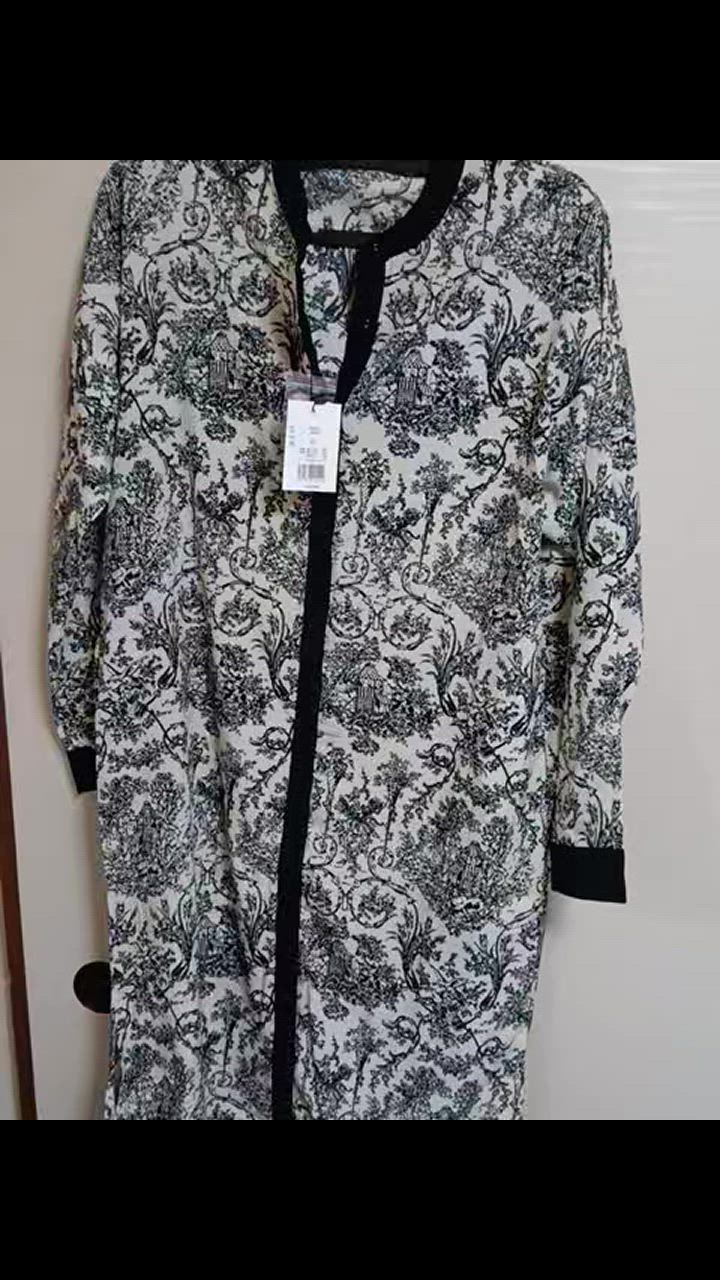 antiqua トワルドジュイ風 シャツワンピース レディース 長袖