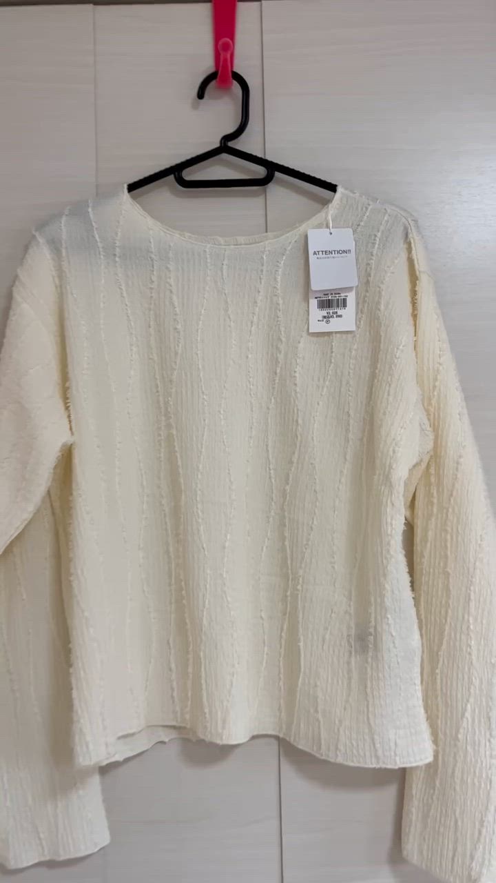 LOWRYS FARM tシャツ ジャガードフリンジLS 102891 レディース
