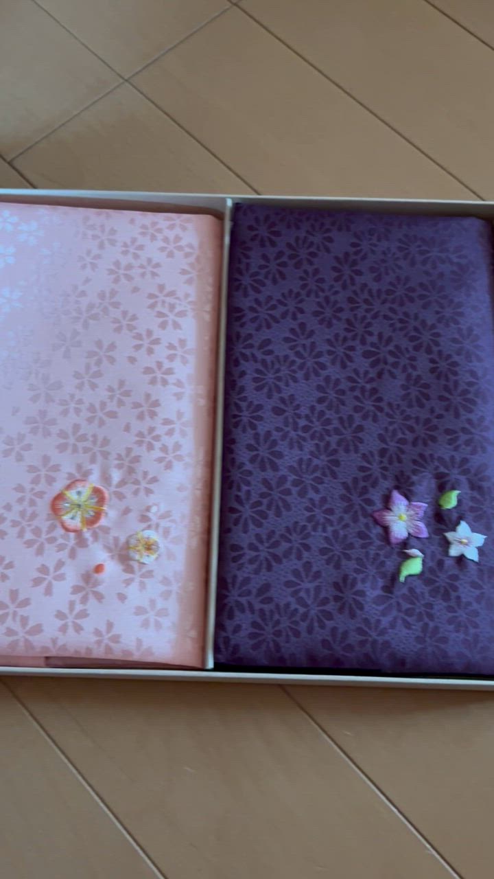 aurora(ファッション) 小花綸子刺繍ソフト金封ふくさ2枚セット