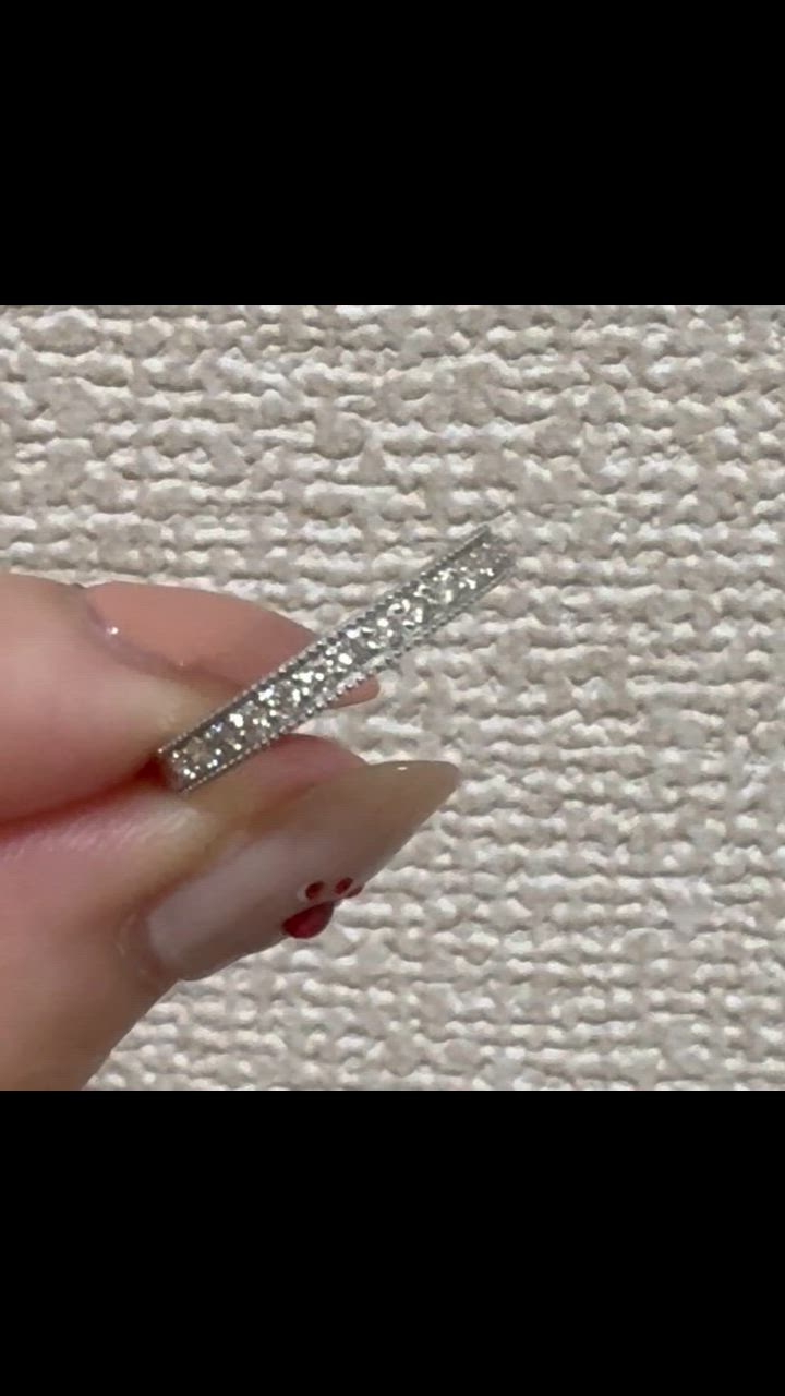 Pt950 0.2ct ダイヤモンド ハーフ エタニティ リング 送料無料