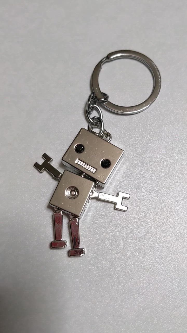 plusnao キーホルダー キーリング ロボット レトロ ユニーク