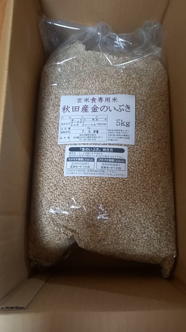 秋田産 金のいぶき 玄米 10kg 令和6年産 玄米食専用米 : 米屋の