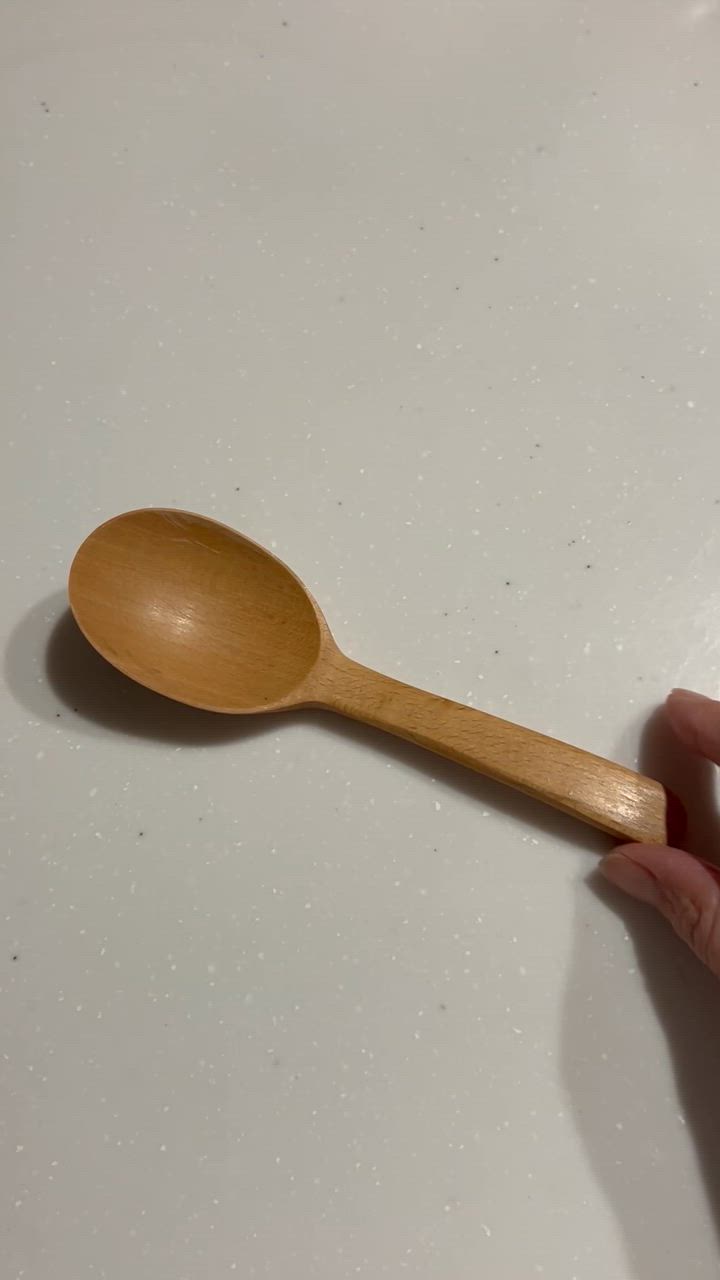 みよし漆器本舗 天然木製 ブナの木 取り分けスプーン 大口 16cm