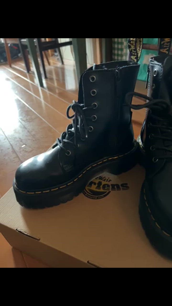 buff様　Dr. Martens ブーツ 27cm UK:8 CBGB ドクターマーチン”スカル”コラージュ柄の8ホールブーツ、NY