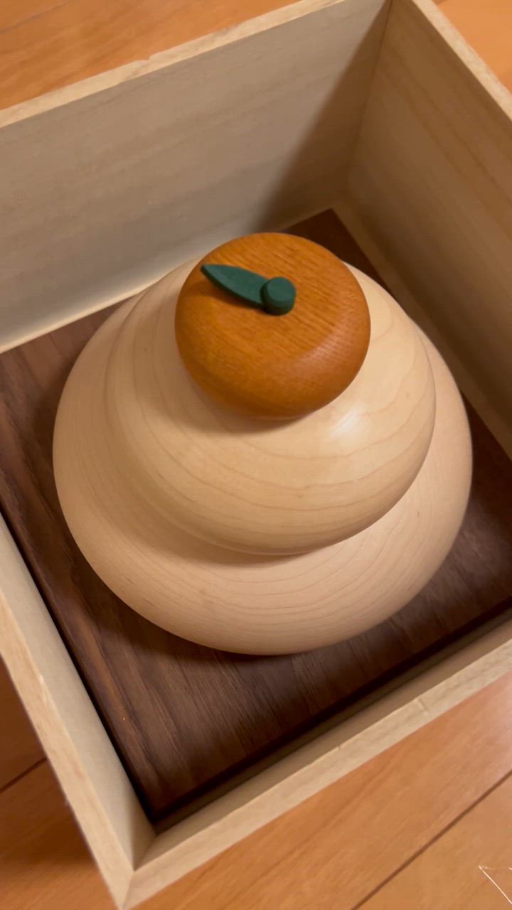 鏡餅 木製 Lサイズ 桐箱入り 鏡もち 正月飾り 2024年用 置物