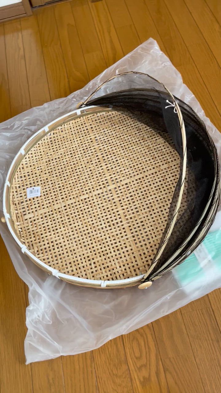 セール✨天然竹で編み上げた干しザル　超大型（直径58、53、47）干物３個セット 梅干しざる・50cm・S 【干しザル・盆ざる・竹製ザル】 : ふじ
