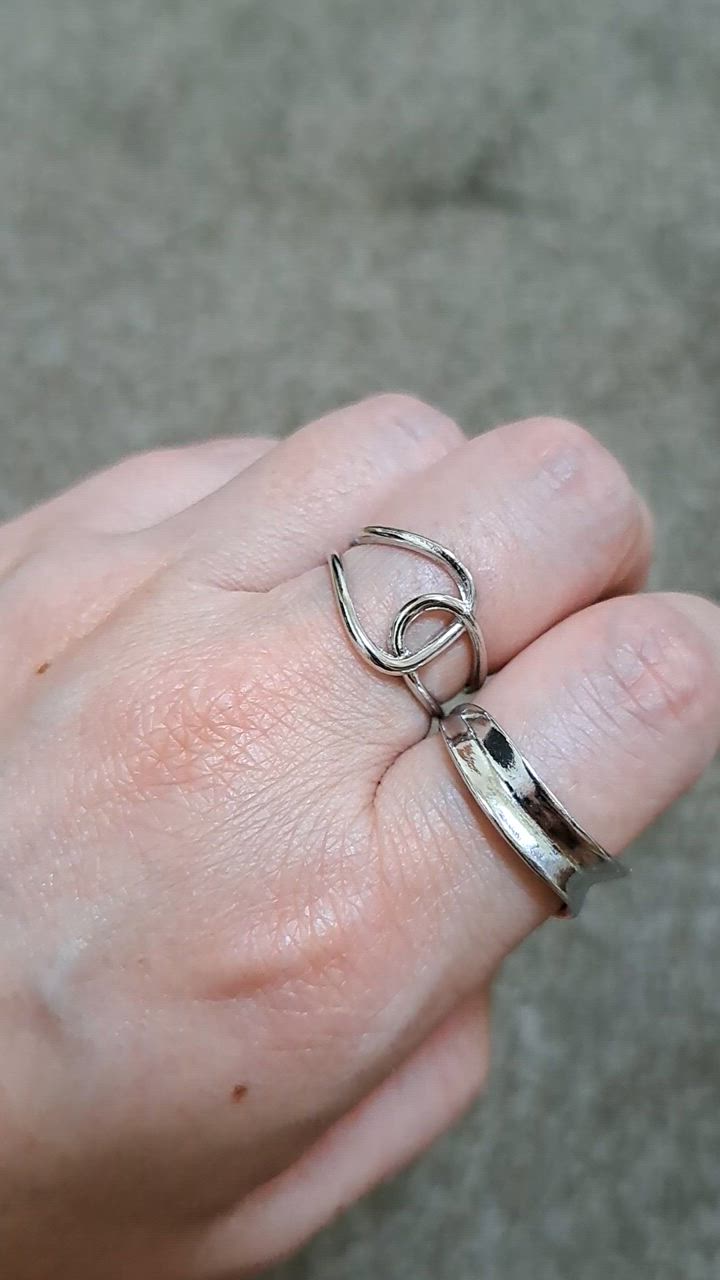 【Hei】unbalanced knot ring〜オープンリング (11~14号着用可) plusnao 指輪 オープンリング 2個セット レディース 女性