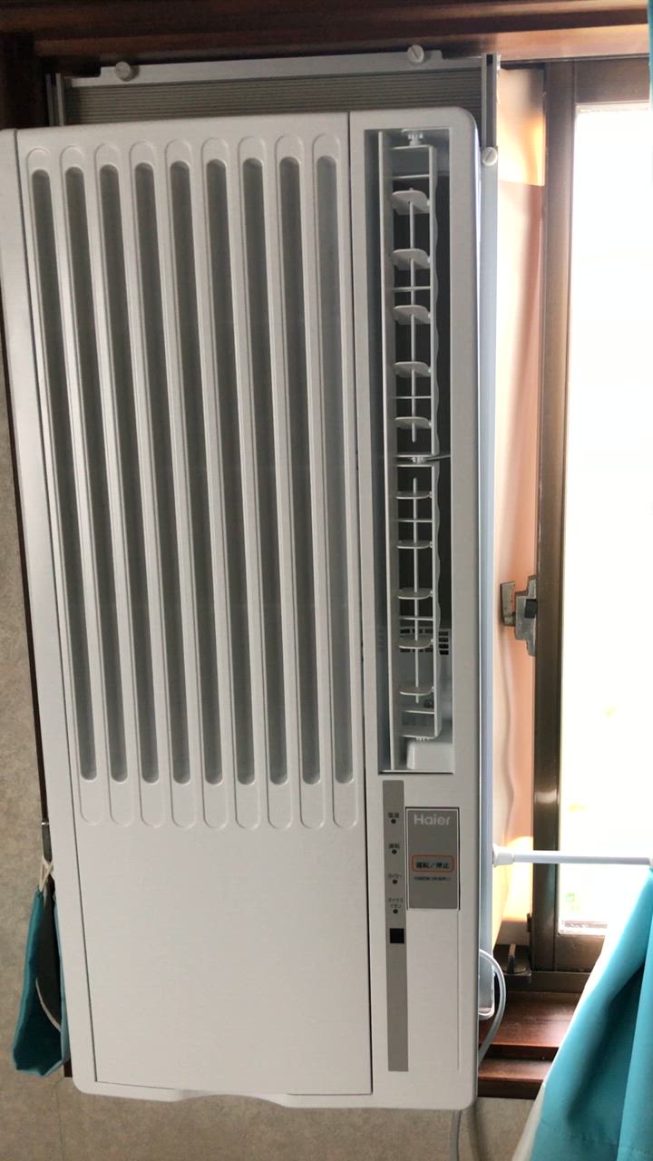 S504★Haier 窓用エアコン /2021年製・保証付き送料無料 JA-16R 6-7畳窓用 ルームエアコン(冷房専用) 1台 Haier