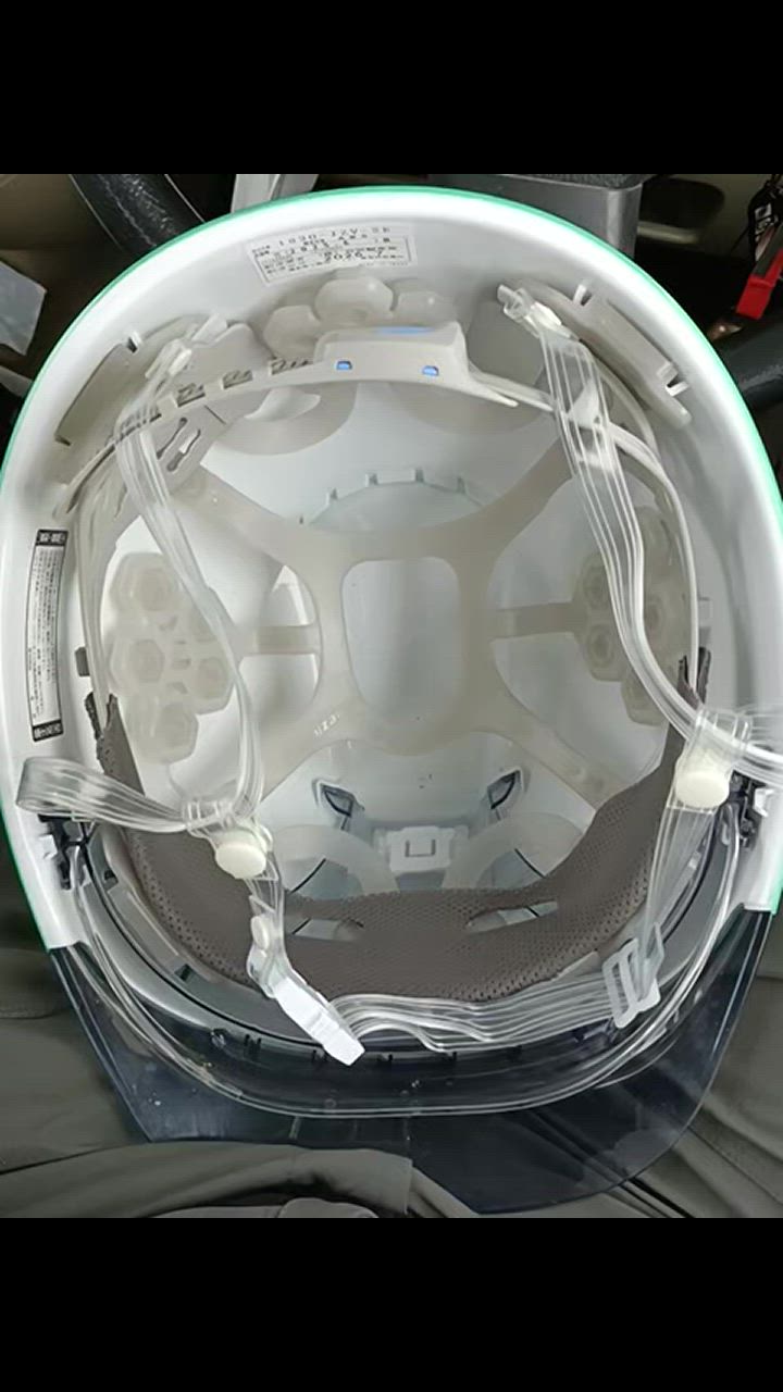 ハンドメイド あこぴ専用 タニザワ ヘルメット用透明あご紐・耳紐（おへそ付）セット 交換