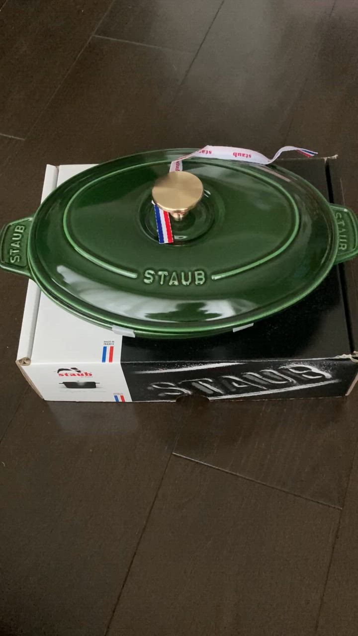 Staub ストウブ オーバル ホットプレート 23cm バジルグリーン
