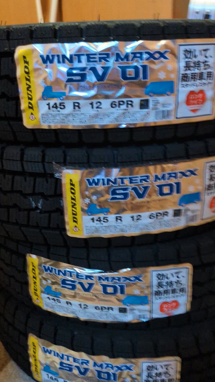 145R12 6PR 中古スタッドレスタイヤ　4本　ダンロップ monkeys_sv01suzukijyunsei