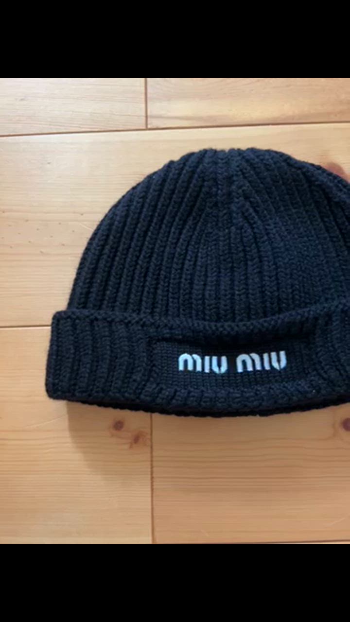 miu miu ニット帽 M ベージュ ストライプ miu miu ニット帽 M ベージュ ストライプ miu miu ニット帽 M