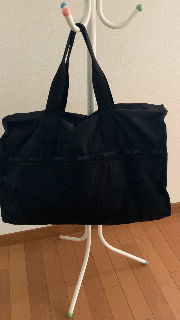 未使用級 レスポートサック LeSportsac ボストンバッグ 特大 ブラック SMALL CARRYALL DUFFLE リサイクルドブラックJP（ボストンバッグ