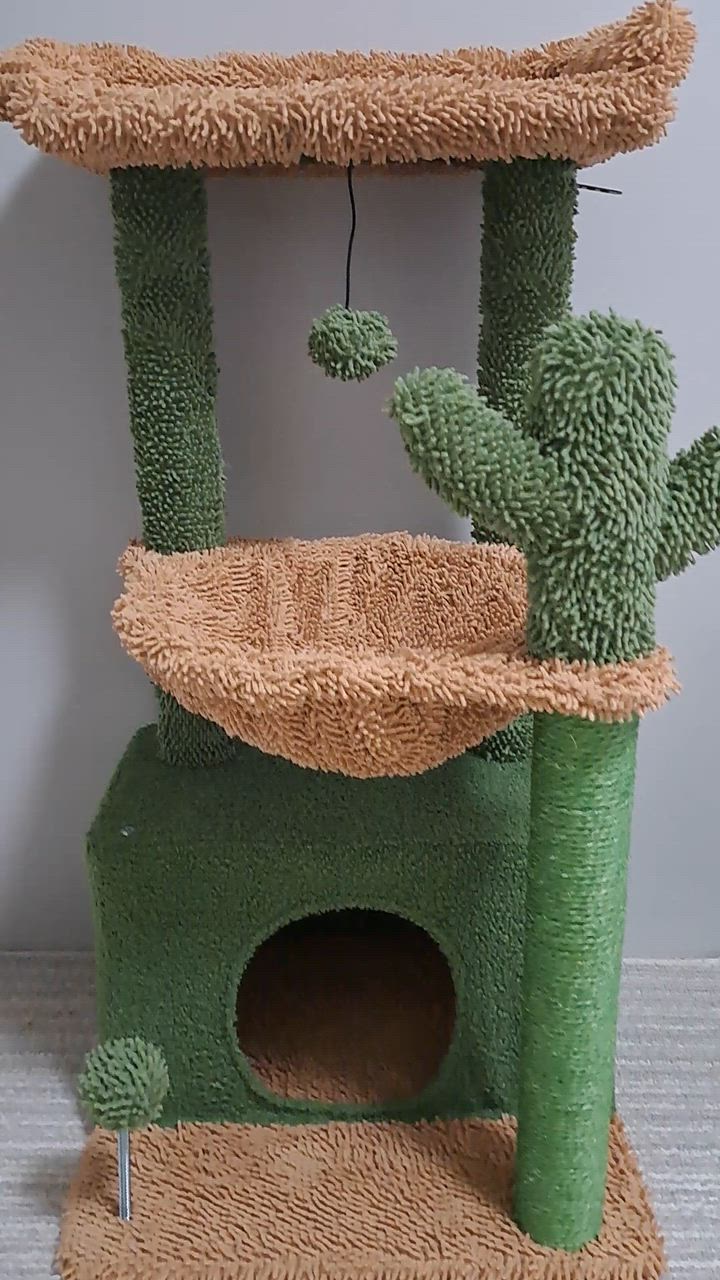 キャットタワー ミニ 猫タワー サボテン 小型 低め 据え置き 高さ80cm Amazon | PAWZ Road キャットタワー ミニ 猫タワー サボテン