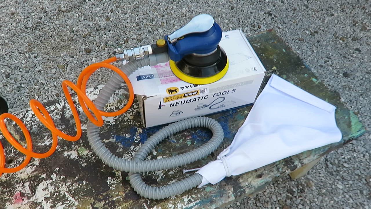 ◆新品◆送料無料で即決◆「洗車や研磨に！ダブルアクション　青吸塵式ホース付きオービタルサンダー : 洗車や研磨に！ダブルアクション 青吸塵式ホース付き