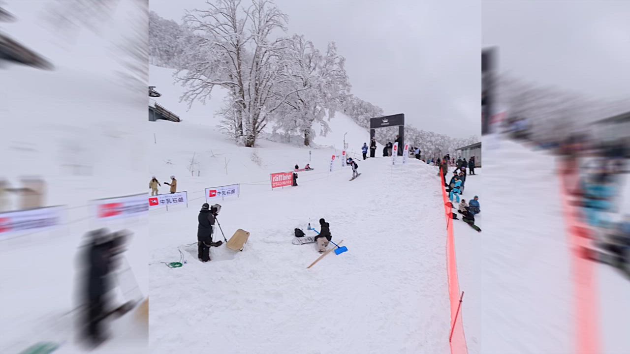 【スノーボード】14歳石井の滑りを空撮でお届け！女子スロープスタイル・アジアカップ