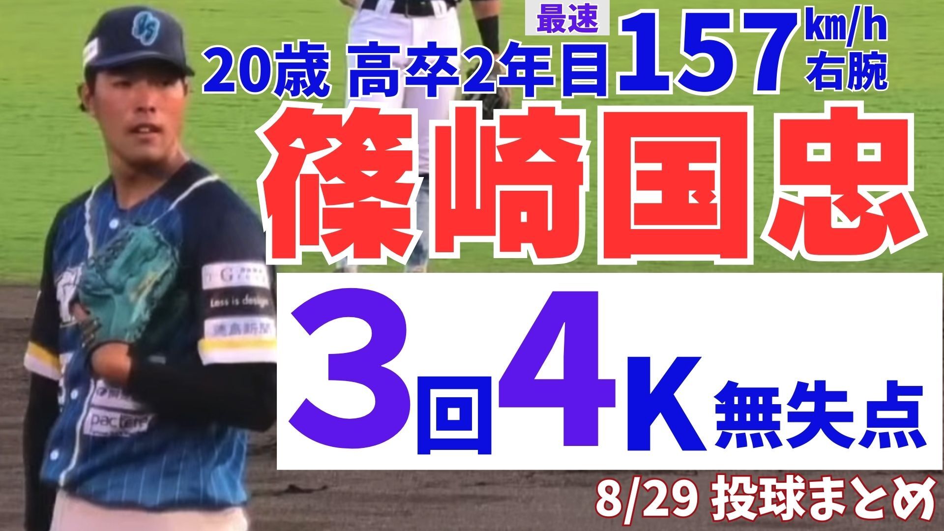 【奪三振ショー】#ドラフト 候補 #篠崎国忠 投手が3回4奪三振1被安打無失点の安定した投球を見せる！【徳島インディゴソックス】