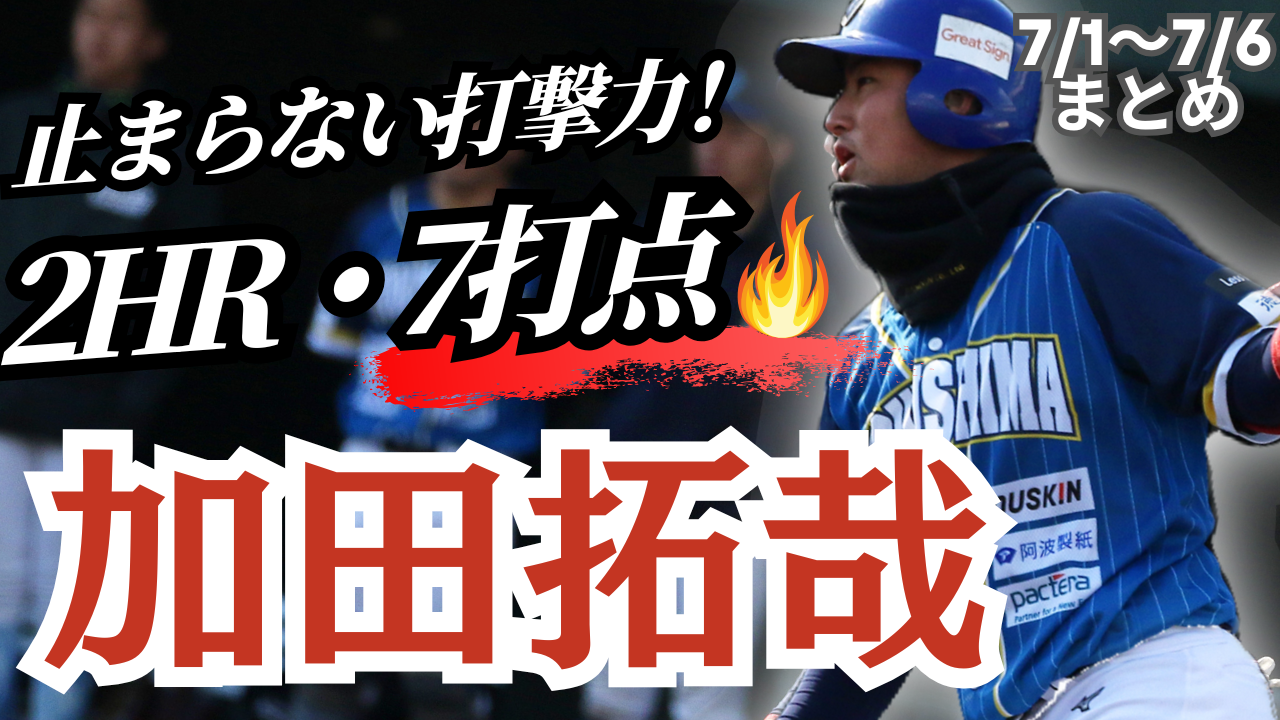 【6試合で2HR7打点】NPB相手にも止まらない快進撃‼️帝京高校出身 #加田拓哉 選手の活躍まとめ【徳島インディゴソックス】