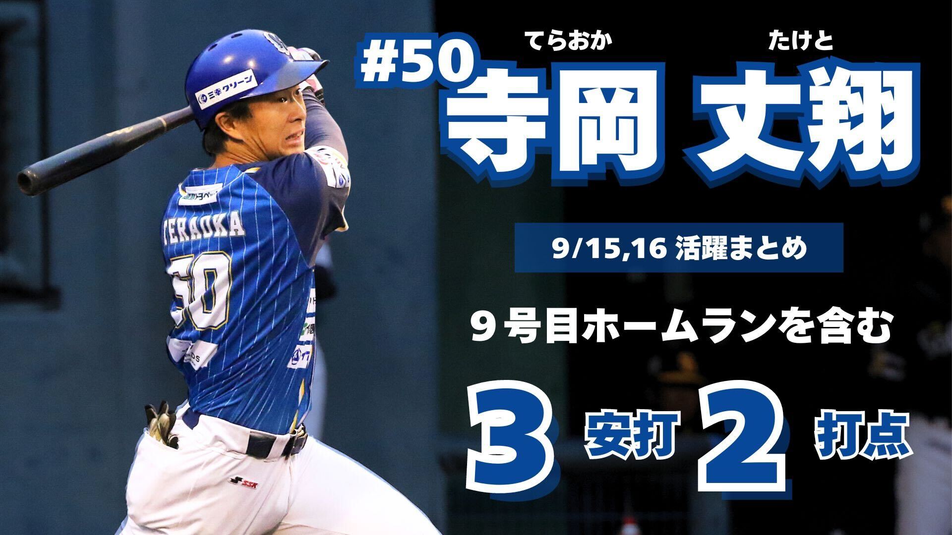 【四国ILのHR王＆打点王】寺岡丈翔選手の3安打2打点の大活躍まとめ【徳島インディゴソックス】