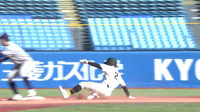 １番新村の好走塁が活きて崇徳が追いつく