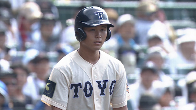 第１打席敬遠された東洋大姫路の４番白鳥　今度は勝負挑まれ怖さ見せつけた！【花巻東vs東洋大姫路】