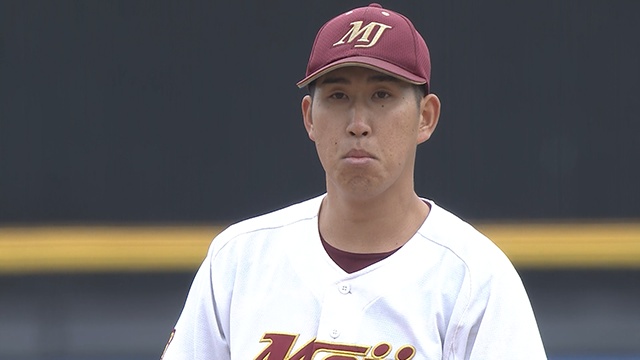 名城大先発池田がいきなりのピンチで打球直撃