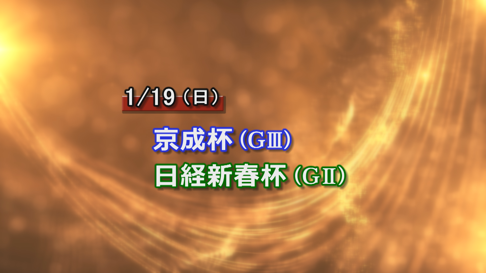 【今週の重賞インフォメーション】日経新春杯他　1/19（日）