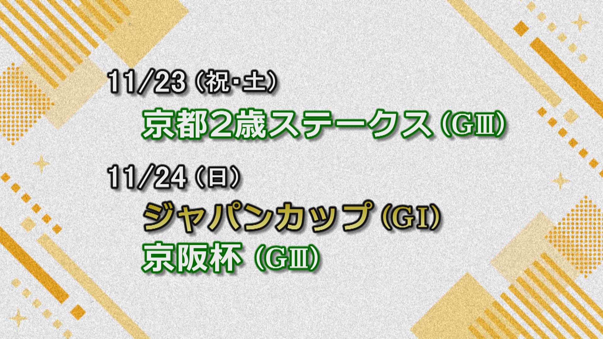 【今週の重賞インフォメーション】ラジオＮＩＫＫＥＩ杯京都２歳Ｓ他　11/23（祝土）・24（日）