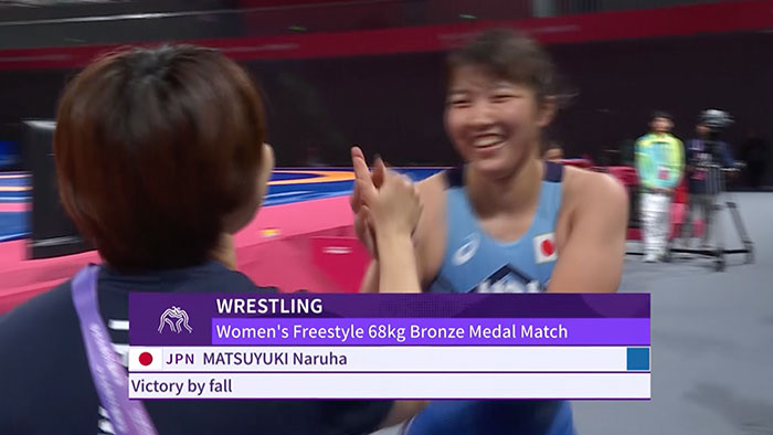 【アジア大会 Highlight 】〈レスリング 女子フリースタイル 68kg級/3位決定戦〉松雪成葉　銅メダル獲得