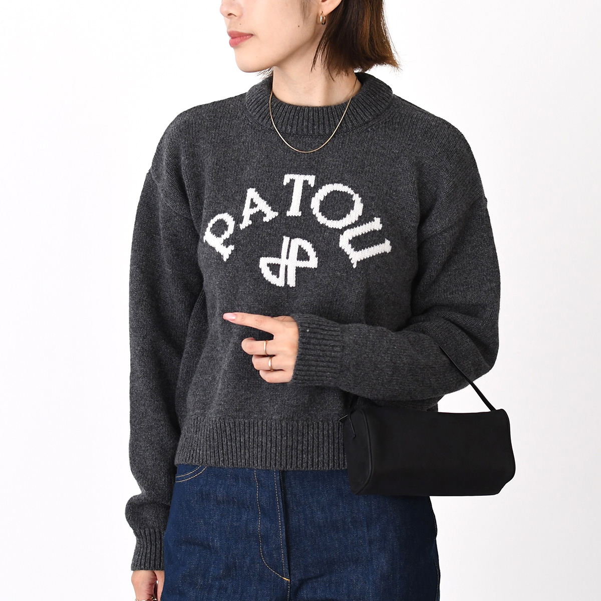 PATOU パトゥ　ニット PATOU パトゥ ニット セーター ウール＆カシミア パトゥロゴ＆JP